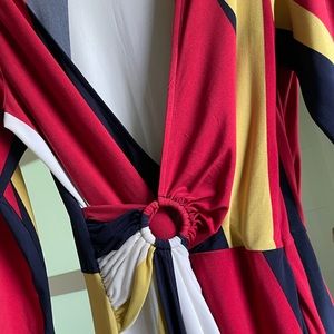 Boston Proper Floor Length Sexy Faux Wrap Dress